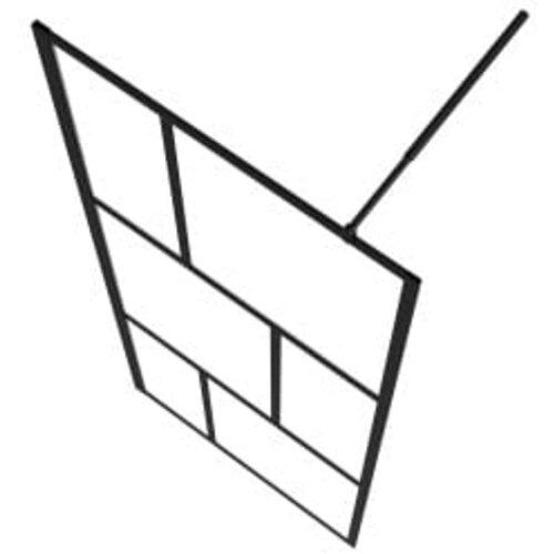 Pregrada za tu&amp;scaron; s policom crna 90x195 cm staklo ESG i aluminij Slike