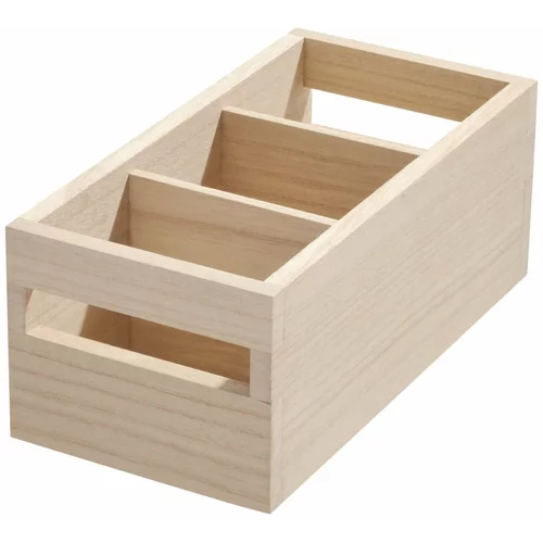 iDesign Škatla za shranjevanje iz pavlovnije Wood Handled, 12,7 x 25,4 cm