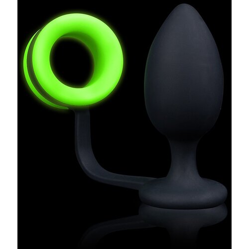 Ouch! Glow in the Dark Butt Plug with Cock Ring Cene