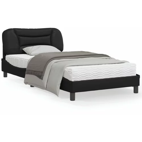 vidaXL Okvir kreveta s LED svjetlima crni 100 x 200 cm od umjetne kože