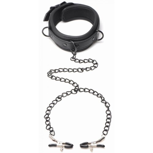 Master Series Ovratnica s sponkami za bradavičke Collared Temptress Cene