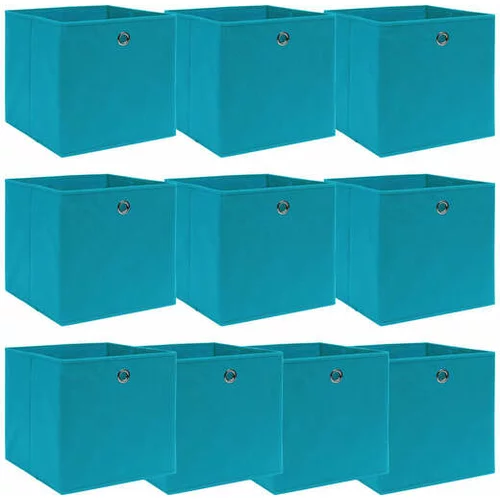  Škatle za shranjevanje x 10 baby modre 32x32x32 cm blago