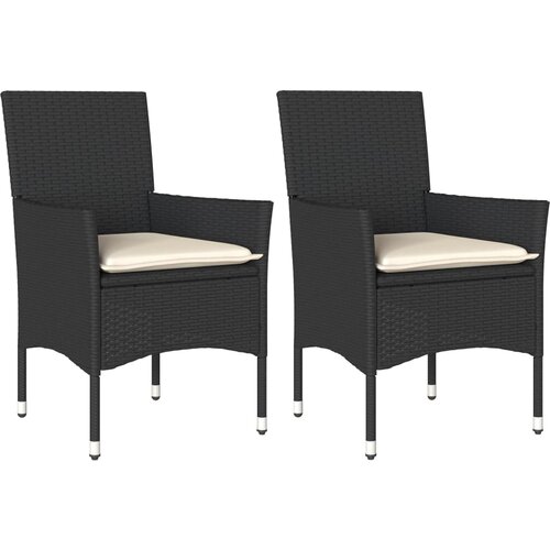 Maison Chic Vrtni stoli - Stol za vrt z blazinami 2 kosa črn poli ratan JS2117, (21876982) Slike