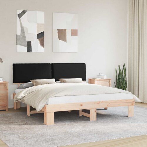  Krevetni okvir s tapiciranim uzglavljem Crna 200 x 200 cm Cene