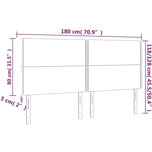  Uzglavlje tamnosmeđe 180x5x118/128 cm tkanina Slike