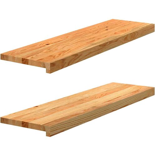 VidaXL Prozorske klupice 2 kom svijetlosmeđe 90x25x2 cm masivne hrast Slike