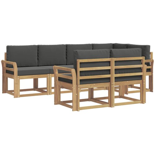  Set vanjskih sofa 7 kom. Bijela i antracit Poliester Smeđa 249 x 130,5 x 73 cm Slike