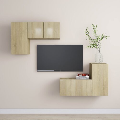 VidaXL 4-dijelni set TV ormarića boja hrasta sonome od iverice Slike