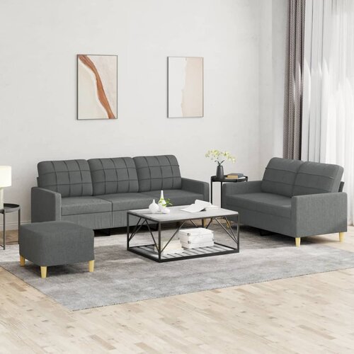 vidaXL 3-dijelni set sofa s jastucima tamnosivi od tkanine Cijene