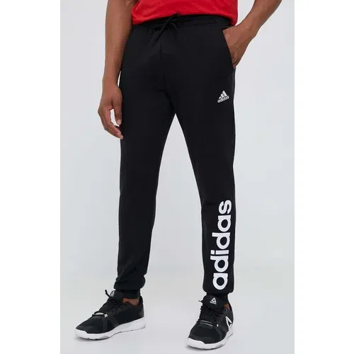 Adidas Bombažen spodnji del trenirke črna barva