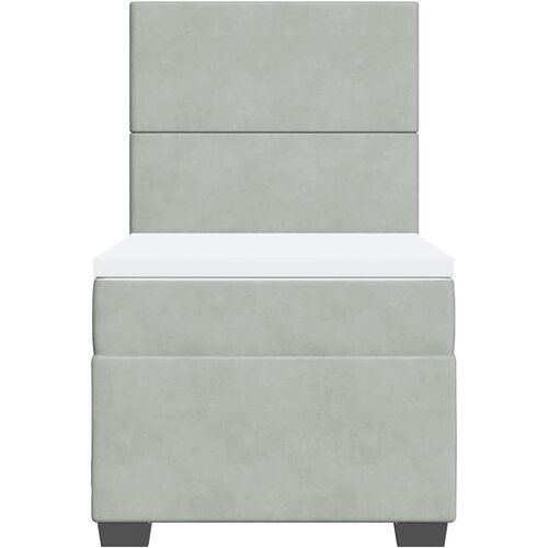 Box spring krevet s madracem svjetlosivi 80 x 200 cm bar&amp;scaron;unasti Slike
