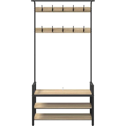 VidaXL Obe&amp;scaron;alnik za pla&amp;scaron;če s polico sonoma hrast 95 x 34 x 184 cm Slike