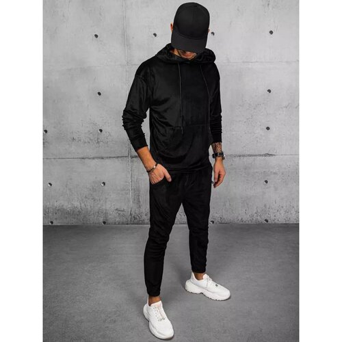 DStreet Black velor men&amp;#039;s tracksuit AX0705 Slike