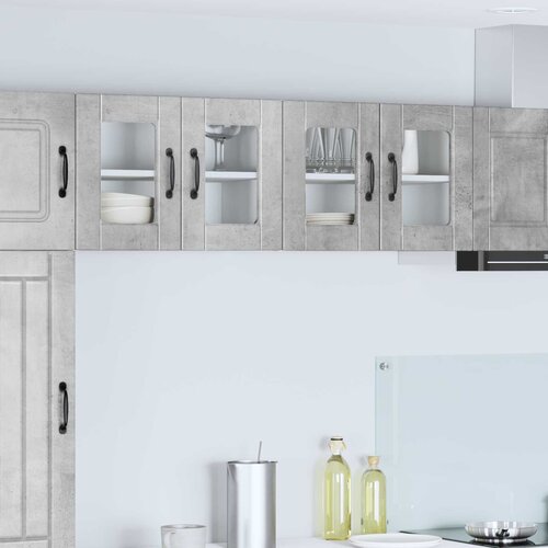  Zidni stakleni ormarić 2 pcs Betonski sivi 60 x 31 x 40 cm Cijene