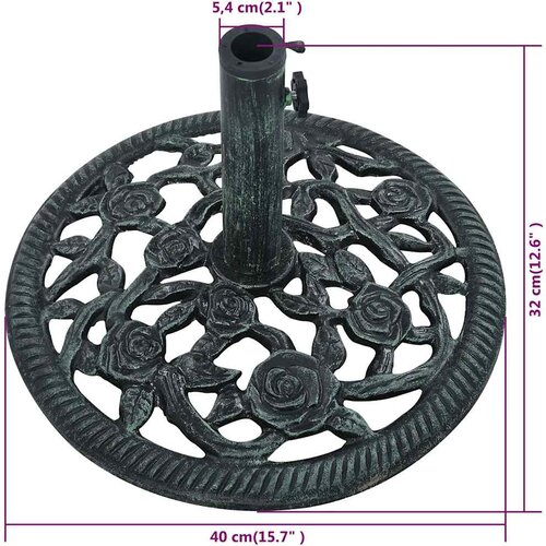  Stalak za suncobran zeleni 9 kg 40 cm od lijevanog željeza Slike