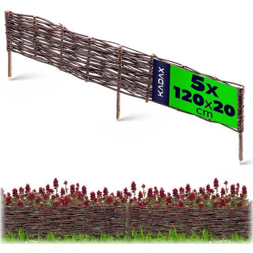 KADAX Pletena palisada 120x20 Pletena ograja Pletena vrtna obroba 5 kosov, (5000358099) Cene