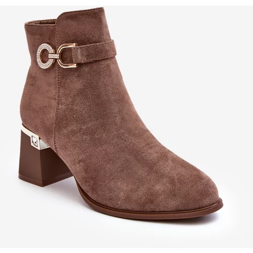 Kesi Fashionable Women's Brown Suede Ankle Boots Nola