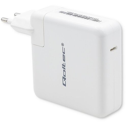Qoltec 96W FAST Wall Charger | 5-20V | 3- 4.7A | USB C PD | Laptop | Smartphone | White Slike