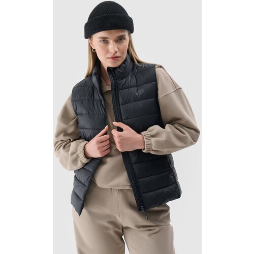 4f Womens Padded Gilet With Collar Black WAW24TVJ Cene