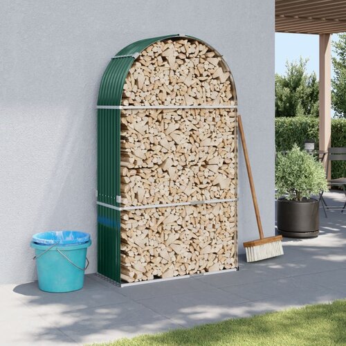 vidaXL Držač za cjepanice zeleni 120x45x210 cm od pocinčanog čelika Cijene
