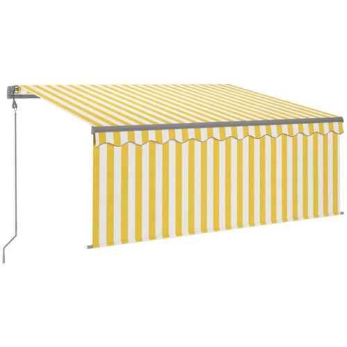vidaXL Automatska tenda na uvlačenje s roletom 3 x 2 5 m žuto-bijela Cene