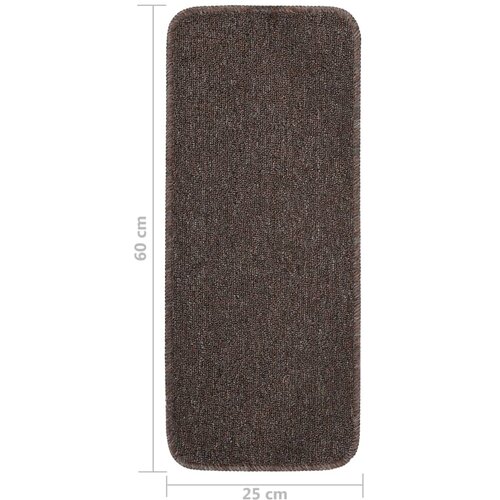  Protuklizni otirači za stepenice 15 kom 60 x 25 cm smeđi Slike