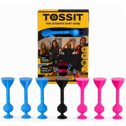 Asmodee Tossit Starter Pack ružičasto-plavi silikonski pikado s usisnim čepovima (dru&amp;scaron;tvena igra) Slike