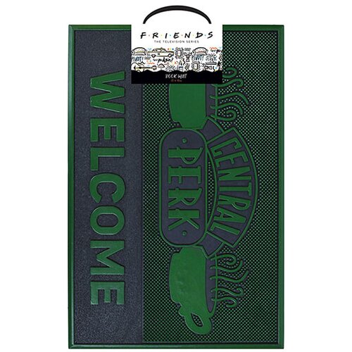 Grindstore Wholesale Gumijasta preproga Door Mat (Central Perk Design) - uradno blago, črna/zelena, 40 cm x 60 cm, (21240995) Cene
