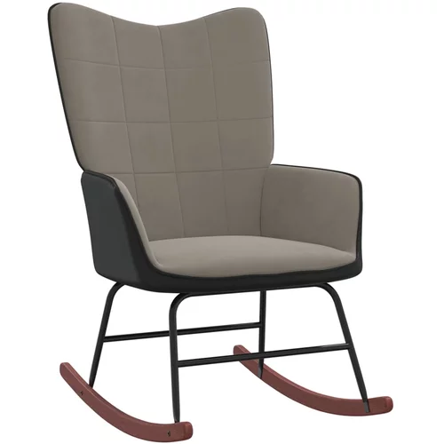  Stolica za ljuljanje svjetlosiva od baršuna i PVC-a