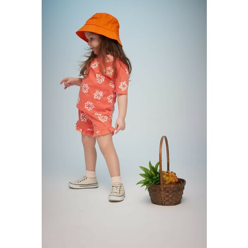 Defacto Baby Girl Floral Short Sleeve T-Shirt Shorts 2-Pack Set Slike