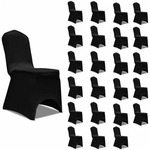  Navlake za stolice rastezljive crne 24 kom