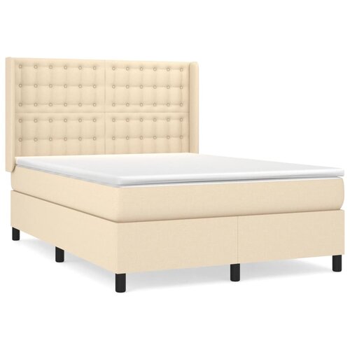 Maison Chic Box spring postelja - Vzmetna postelja z vzmetnico krem 140x200 cm blago SL20984, (21880842) Cene