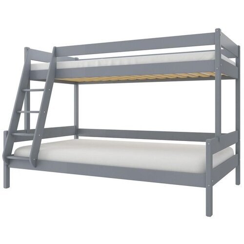 Molarem Home Drveni dječji krevet na kat Familijne - sivi - 200x120/90 cm - S 2 ladice Cijene