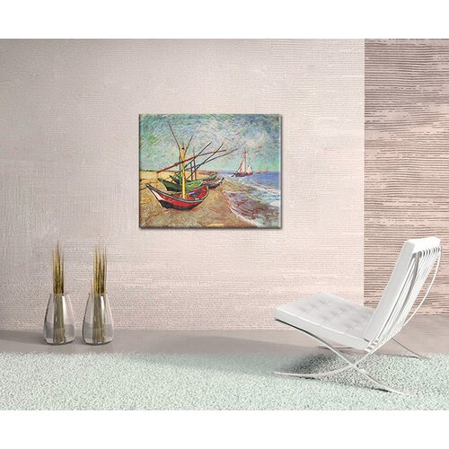  Slika na platnu FISHING BOATS ON THE BEACH AT SAINTS-MARIES – Vincent van Gogh Cene