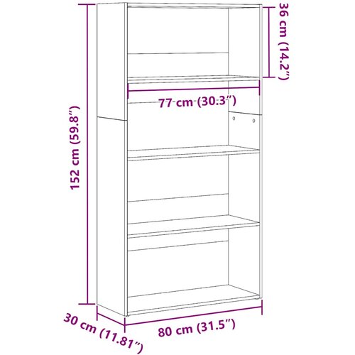  Regal za knjige bijeli 80x30x152 cm konstruirano drvo Slike