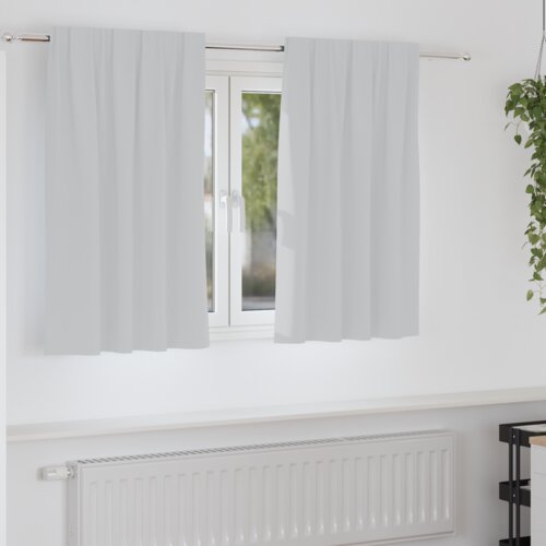 vidaXL Zavese z zavesami 2 pcs Svetlo siva 140 x 140 cm Poliester Cene