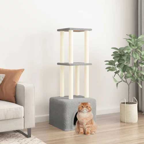vidaXL Penjalica za mačke sa stupovima za grebanje svjetlosiva 133 5cm