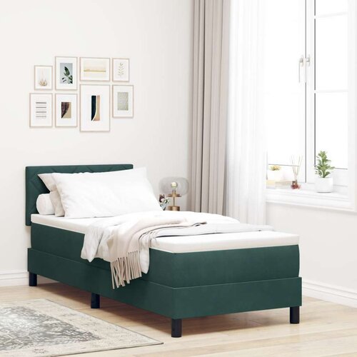 VidaXL Box Spring Krevet s Madracem Tamno Zelena 80x200 cm Bar&amp;scaron;un Slike