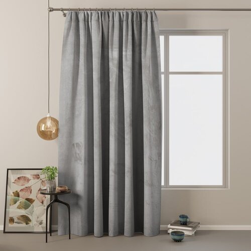 Restilo Svetlo siva žametna zavesa AmeliaHome Velvety, 245 x 140 cm Slike