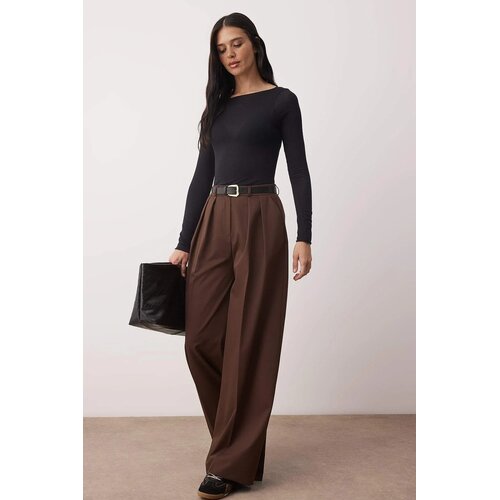 TRENDYOLMILLA ženske pantalone Twoaw26Pl00162, tamnosmeđa-smeđa Cene