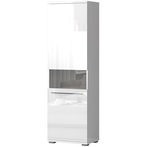 Jela Jagodina vitrina V60XV-1KS/PN - kolekcija piano - bela lak/kristalno bela hg lak - 60x193x40 cm Cene