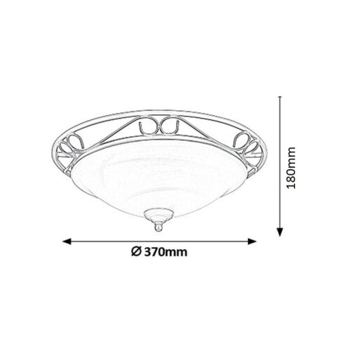 Rabalux athen plafonjera D37 E27 2x60W mat crna klasična rasveta Cene