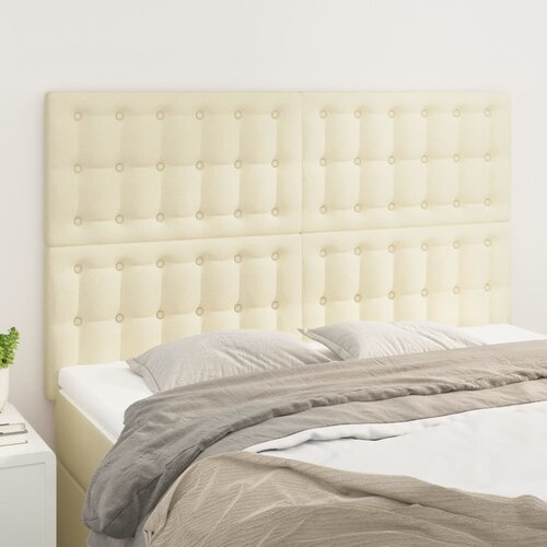 vidaXL Posteljno vzglavje 4 kosa krem 72x5x78/88 cm umetno usnje Cene
