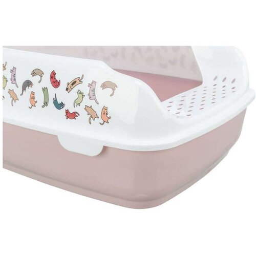 Pijesak WC posoda za mačke z visokim robom 38x20x50 cm roza Slike