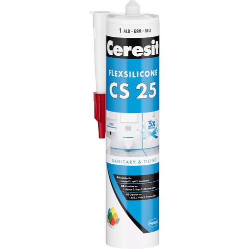 Ceresit CS25 Sanitarni silikon Bež 280ml Slike
