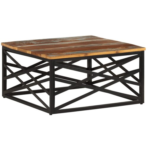 VidaXL stolić za kavu 68 x 68 x 35 cm od masivnog obnovljenog drva Slike