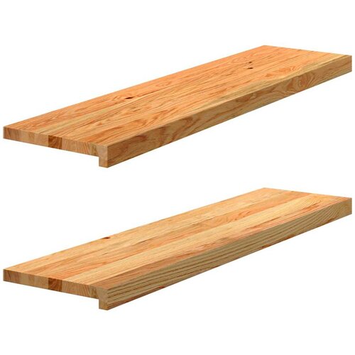 vidaXL Okenske police 2 kosa svetlo rjava 100x25x2 cm trdna hrastovina, (5000208424) Cene
