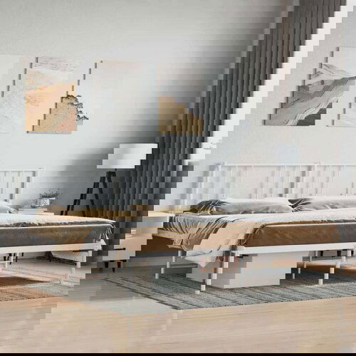Metalni okvir za krevet s uzglavljem bijeli 180x200 cm Cijene