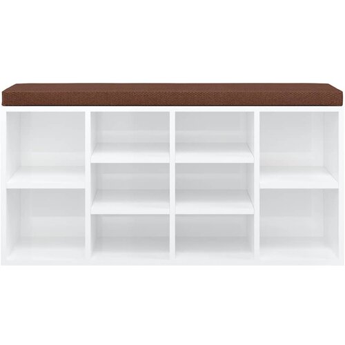  Klupa za cipele sjajna bijela 103x30x48 cm konstruirano drvo Slike