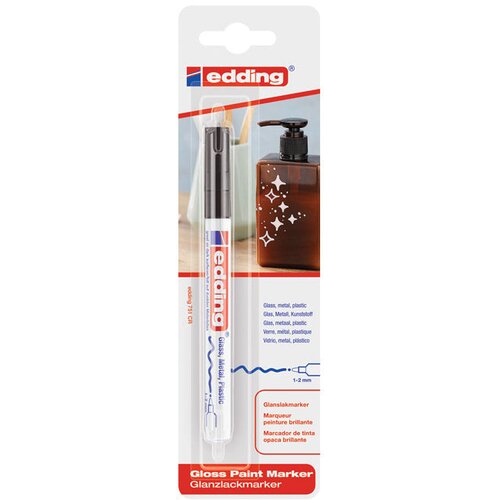 Marker permanentni sjajni lakirajući 1-2mm edding 751/1 crni blister Slike